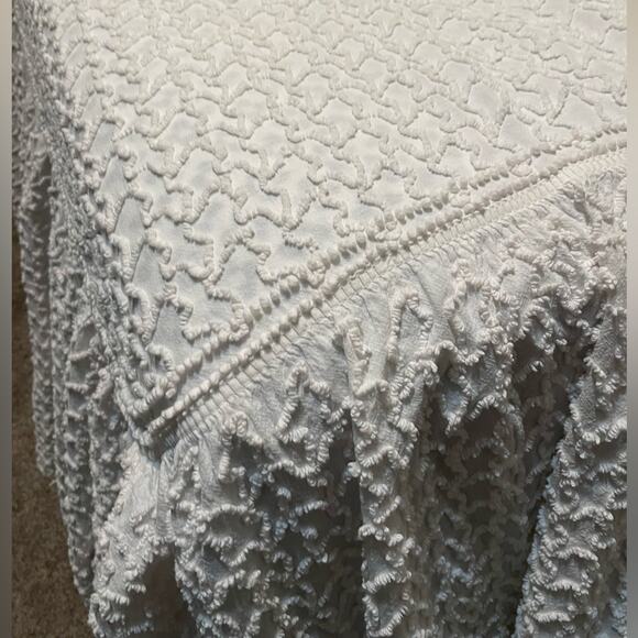 Final price* 50s chenille bedspread white - Picture 2 of 8